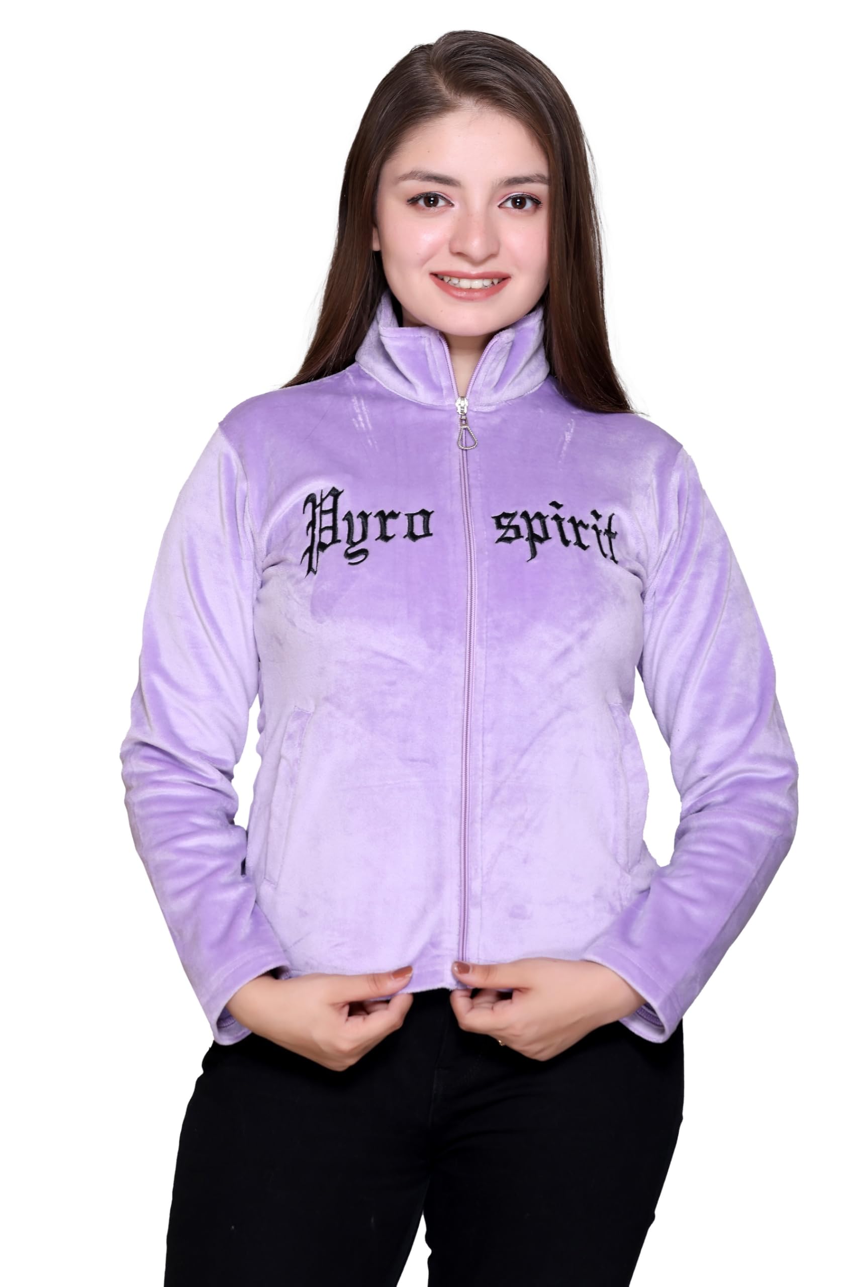 pyro spirit Women's Winter Sweatshirt | Winter Zipper Sweatshirt in Velvet for Women | Solid Winter Sweatshirt | Gymwear | Sportswear | Casual Wear-picture-25