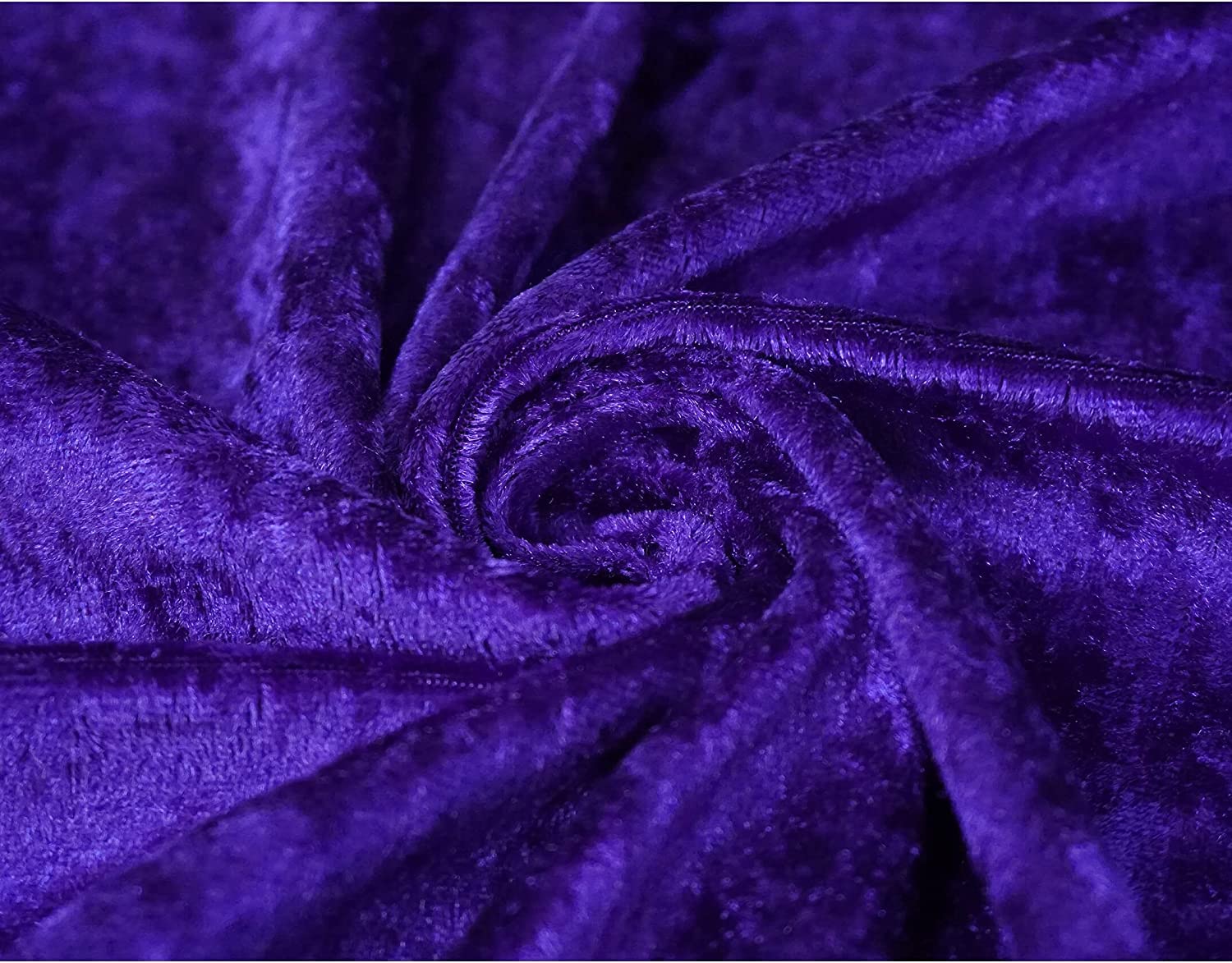 Thefabrictrade Purple Crushed Velvet Fabric Craft Stretch Velour Material - Soft Furnishing & Craft Velour Fabric - 150Cm Wide (, 500Cm X 150Cm (197" X 60"))
