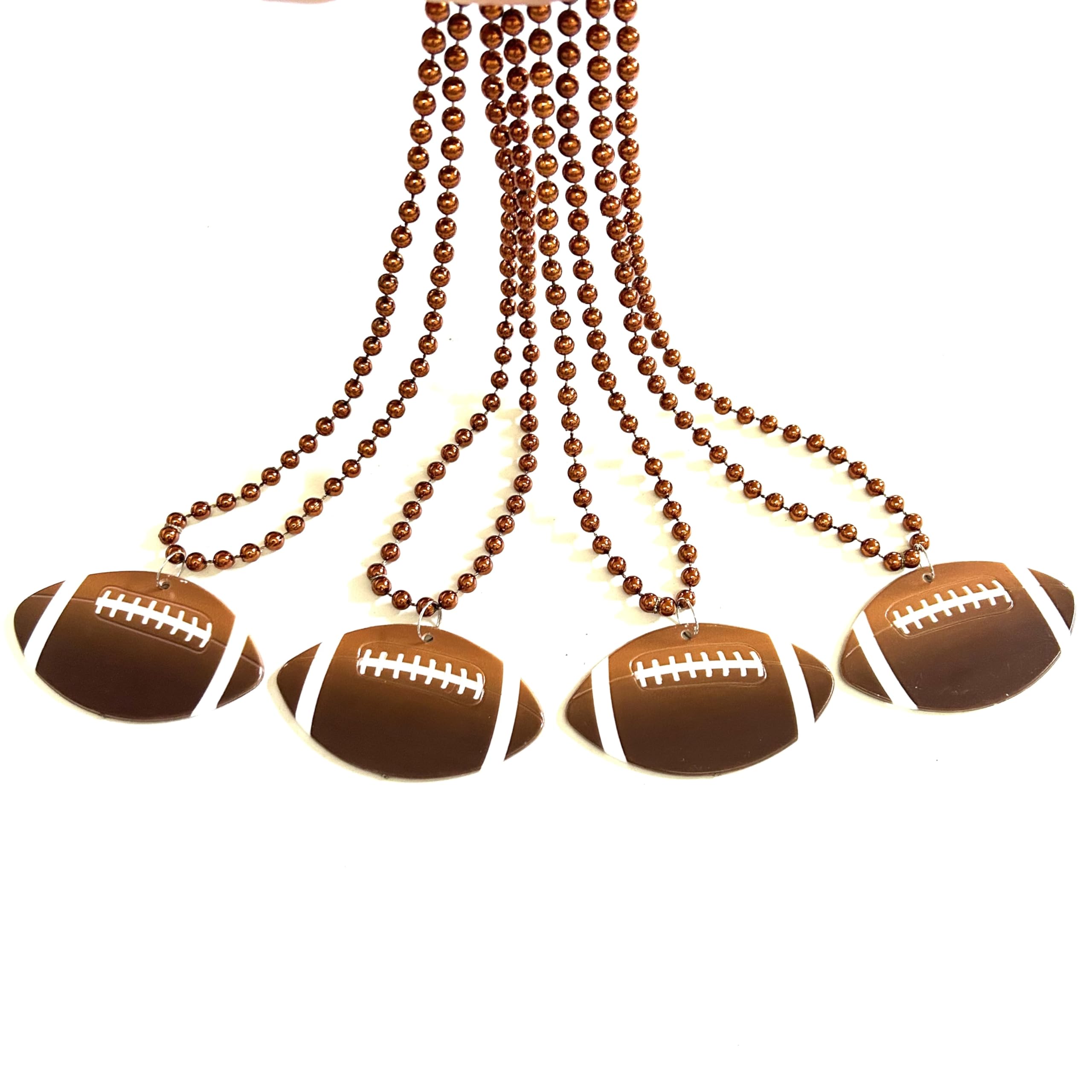 YSPPF Football Pendant Bead Necklaces Mardi Gras Beads Super Bowl Party Football Beads Party Supplies