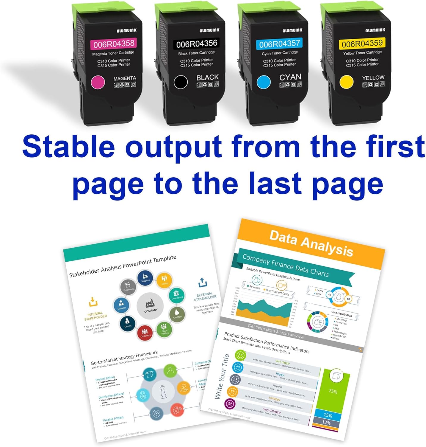 C310 C315 Toner Cartridge Set (4-Pack BK/C/M/Y) Replacement for Xerox 006R04356 006R04357 006R04358 006R04359 Toner for C310 C315 C310DNI C315DNI Printer