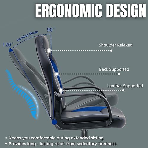 Miniatura 4 de Silla de videojuegos ergonómica para juegos de computadora para adolescentes, adultos, niños, jugadores, oficina en casa, escritorio ejecutivo