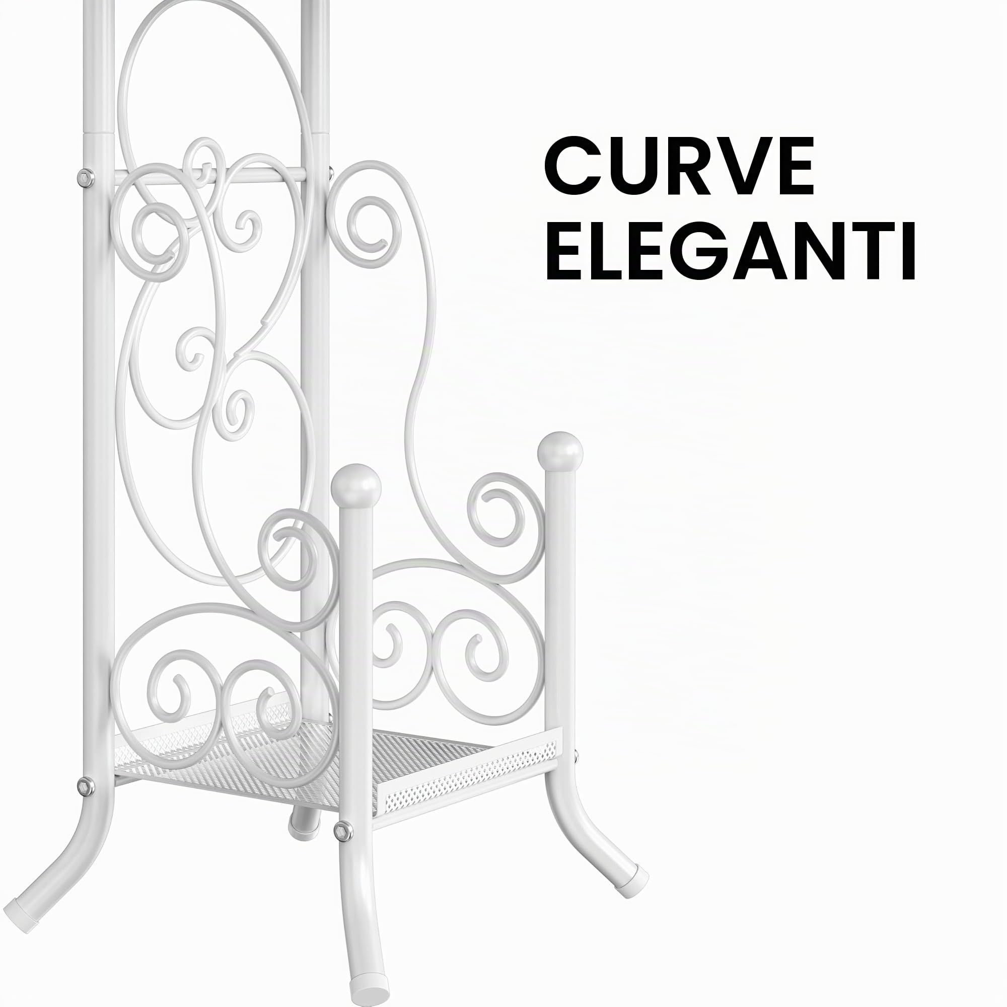 Simple Houseware Portarotolo di carta igienica in stile inglese con ripiano, bianco