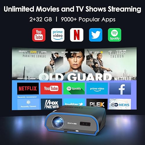 Miniatura 8 de Proyector inteligente 4K de 1100 ANSI, visualización diurna, projetcor de película de alto brillo con WIFI6 Bluetooth para pantalla de 300 pulgadas,