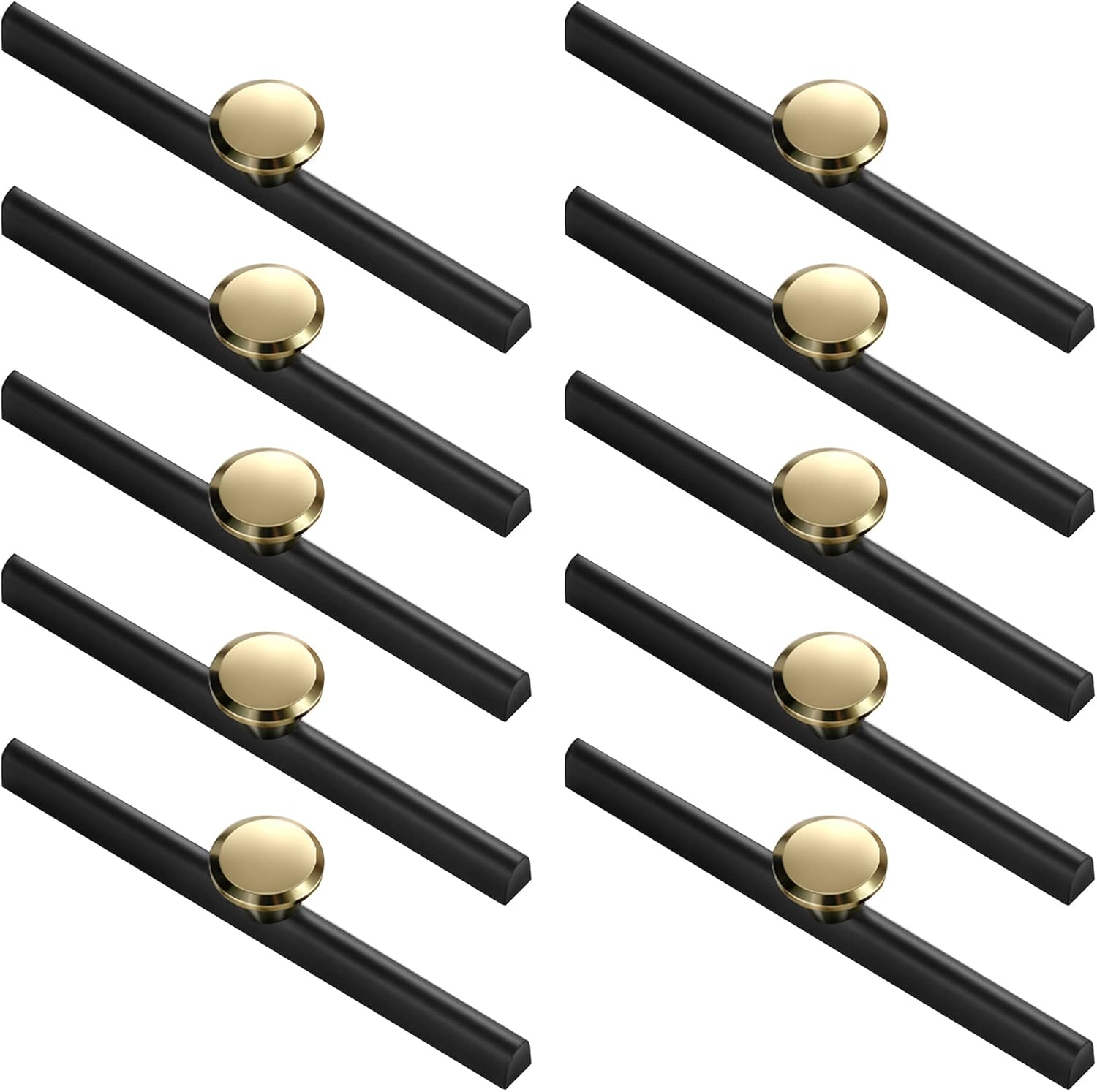 RHYNIL Handles 5 Inch Holes Centers 10pack Matte Black