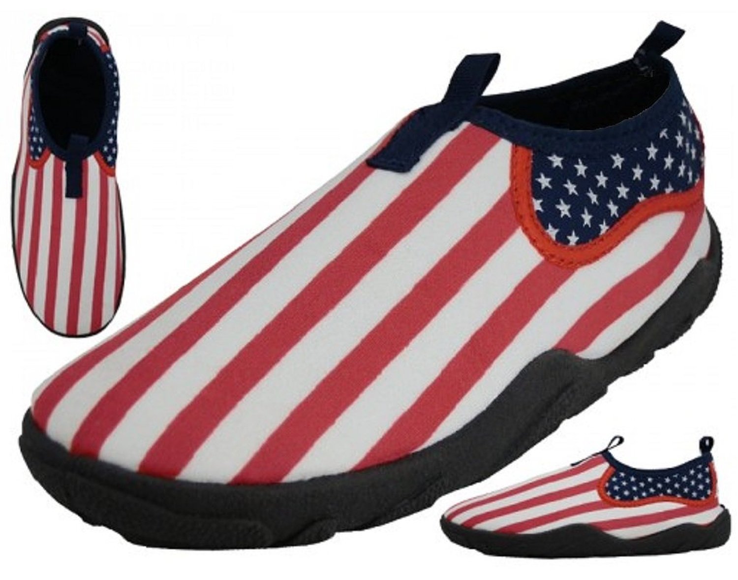 G4U-EA E1172M Men's Water Shoes Aqua Socks American Flag USA Slip on Pool Beach Surf Yoga Dance Exercise (10 D(M) US, US Flag Print)
