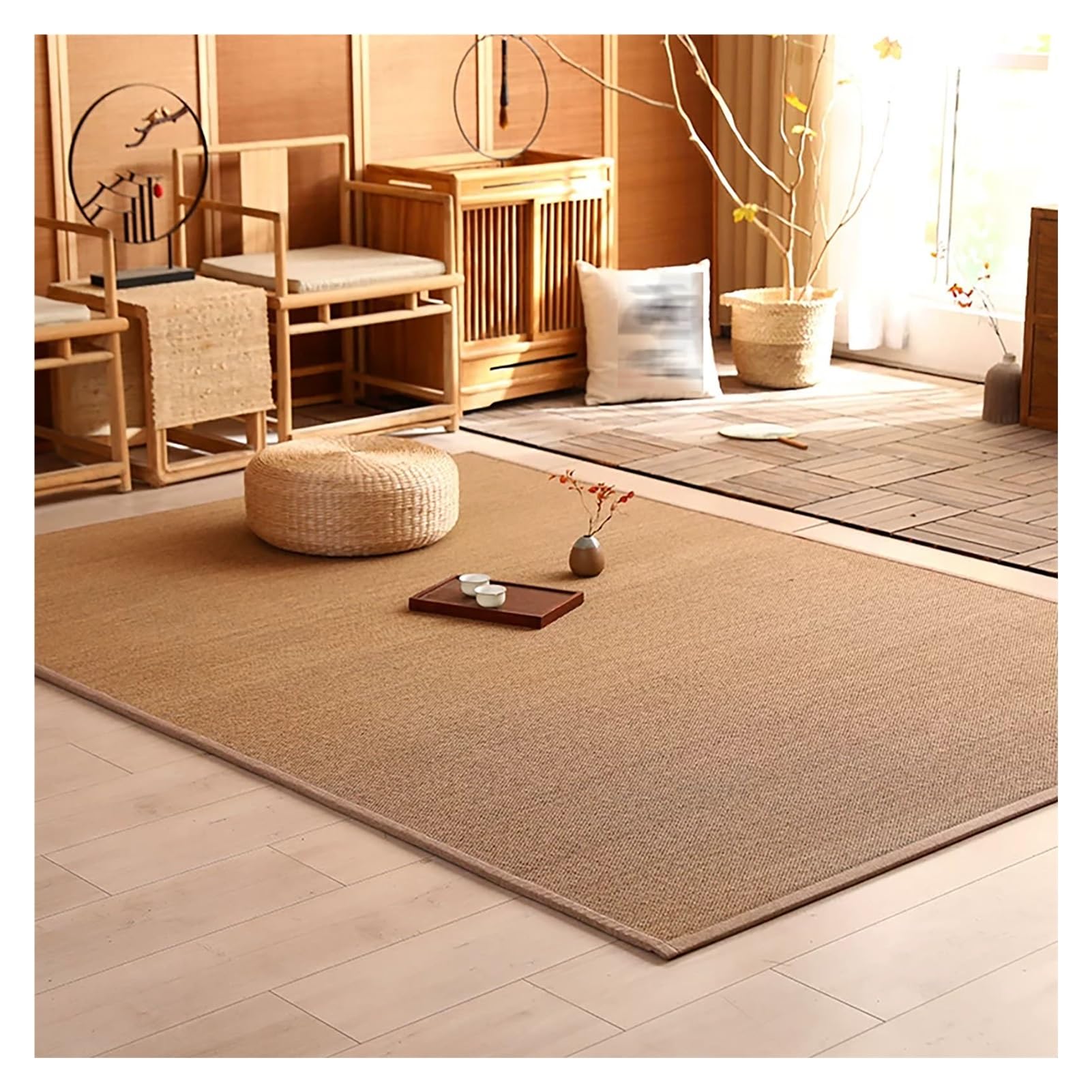 Tapis de balcon et salon marron idéal pour vos moments de détente estivale
