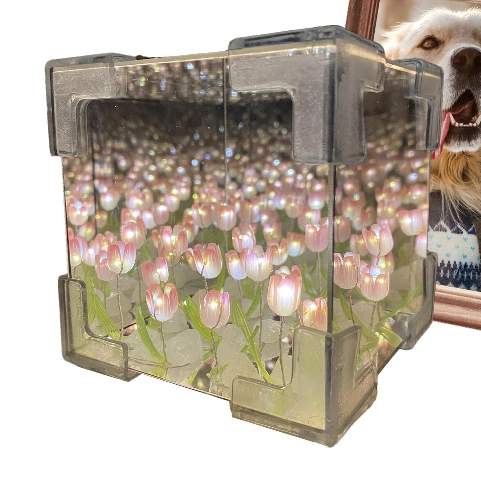 tulipppp Table Lamp, Flower Table Lamp tulipppp Box Lamp Light Bedside Lamp Flower Night Light Flower Lamp Night Table Lamp for Home