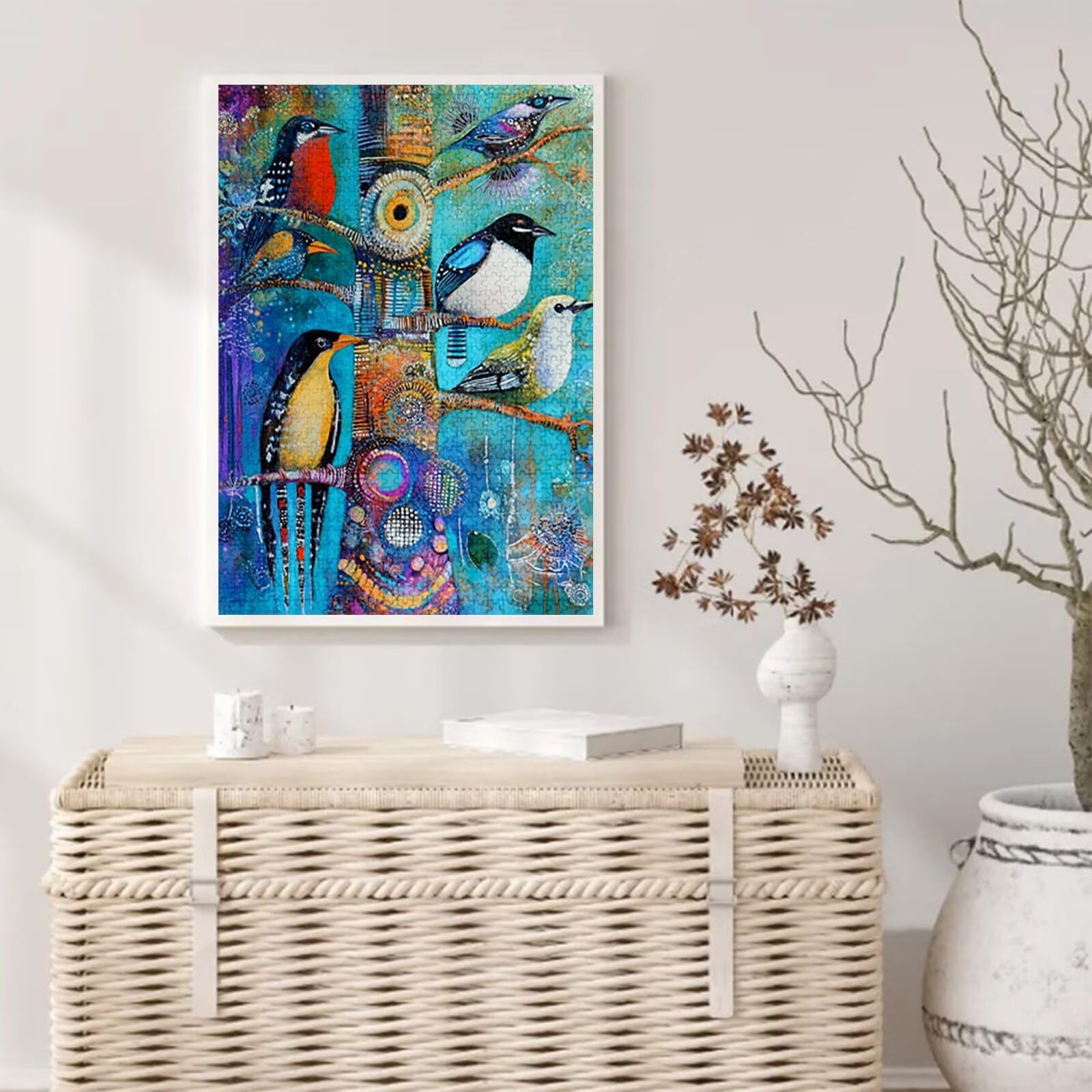 Astratto Puzzle 2000 Pezzi Grandi Dimensioni per Adulti, Puzzle Uccello Motivo Progettazione con Compact Box e Poster Incluso per Home Room Wall Decor, Regalo Donna Men, Legna Jigsaw 100x70cm,Model533