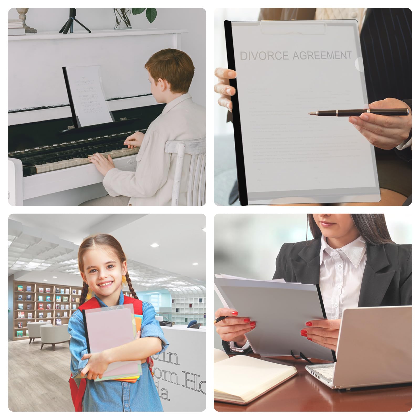 Transparente Berichtsmappen mit Schiebestangen, für Präsentationen, Ordner, Lebenslauf, Dokumentenmappen, Dokumentenmappen, für Unternehmen, Kapazität 30 Blatt, 100 Stück