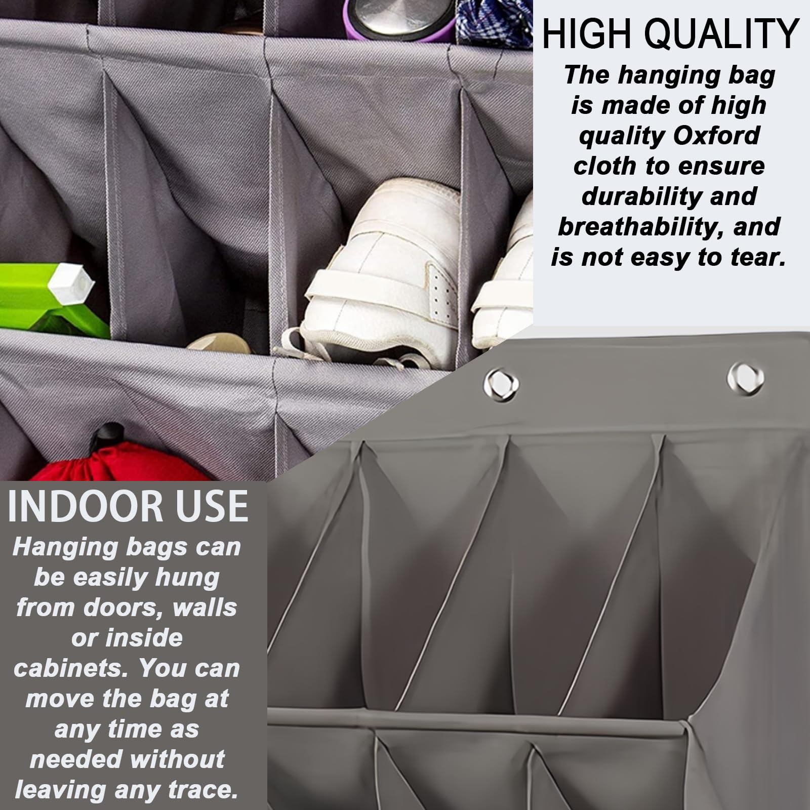 Organizer per scarpe sopra la porta: 12 tasche, organizer per scarpe da appendere con 6 ganci, salvaspazio, per scarpe, per scarpe, accessori per la casa, ecc, WLQ-RA121-GD
