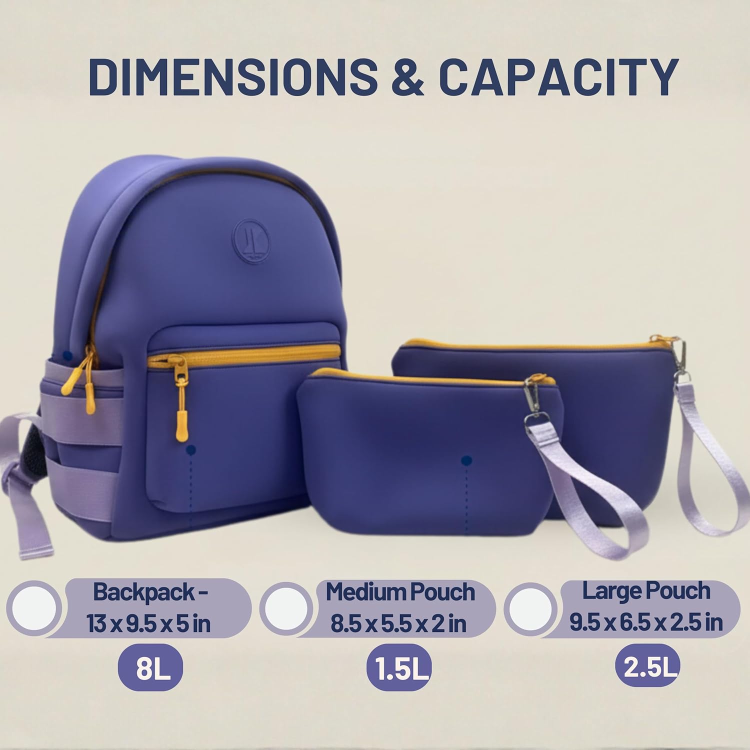 Neoprene Kids Travel Backpack SET| 2 pouches reusable snack bags | Preschool backpack with AirTag holder for kids |Purple Toddler travel essential toddler backpack for girls daycare essentials AGE 3-7 - Image 7