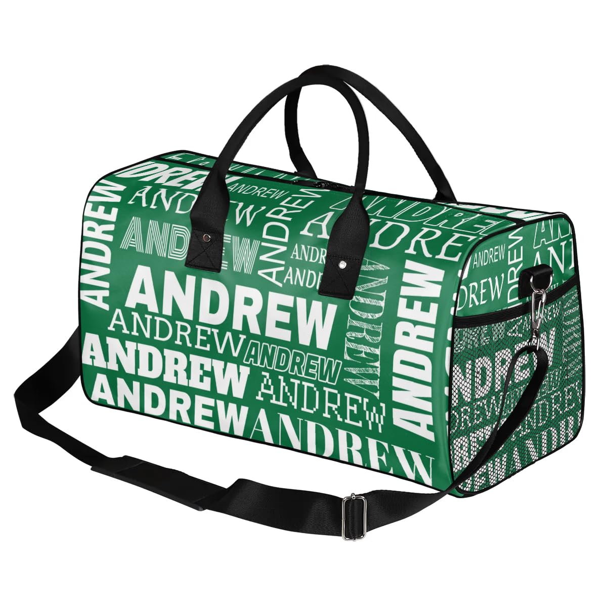 JMAVZWS Personalized Name Duffel Bag Sports Gym Bag Dance Duffel Bags with Name Travel Overnight Carry-On Duffel Bag for Women Men, Green