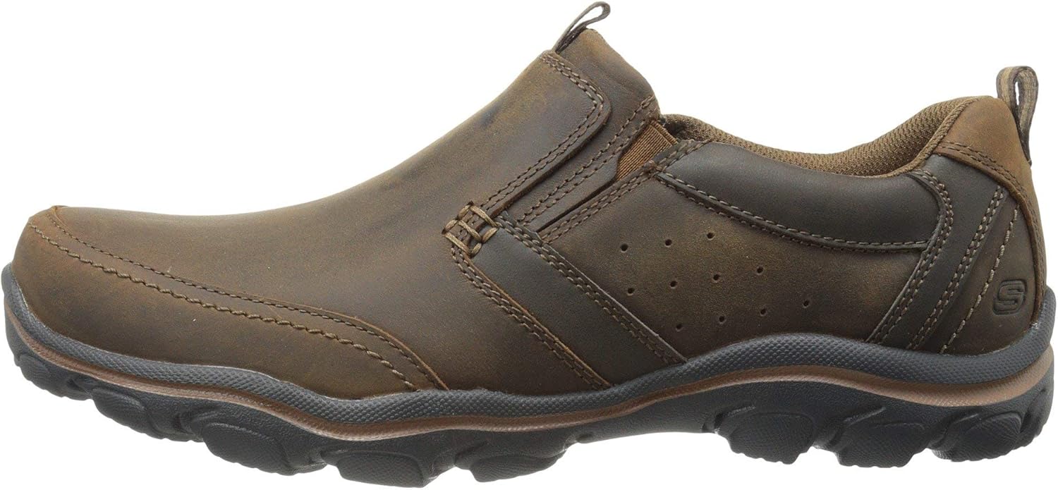 Skechers USA Men's Montz Devent Slip-On Loafer,Dark Brown,12 M US