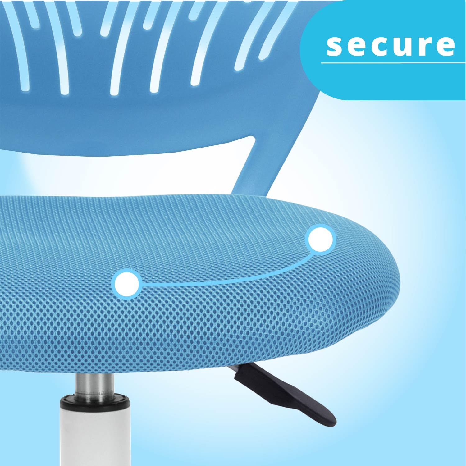 FurnitureR Chaise de Bureau Moderne, Siège d'ordinateur Design Réglable, Chaise de Travail Pivotante sans Accoudoir, Salle D'étude pour Enfants, Bureau à Domicile, Bleu