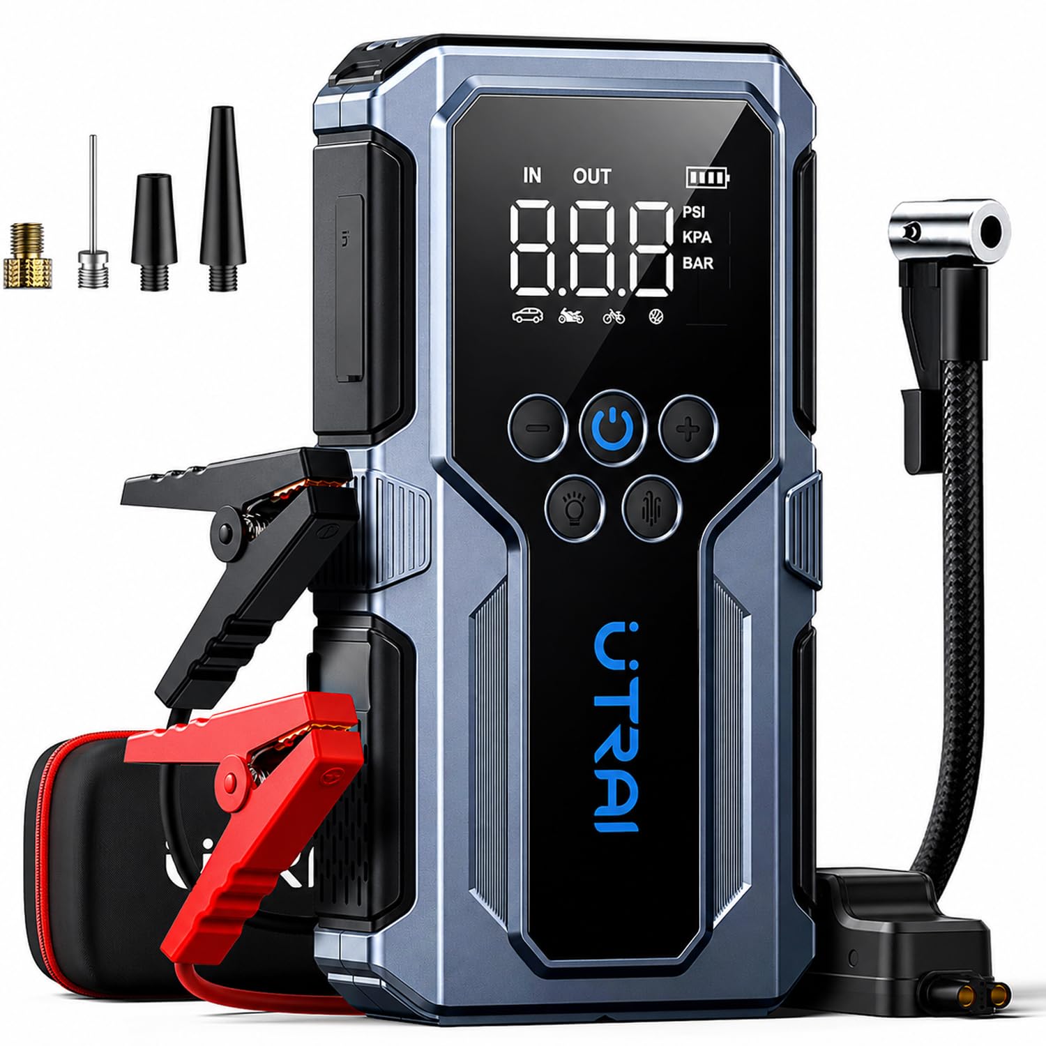 UTRAI ジャンプスターター 3000A 12V車用 空気入れ搭載 モバイルバッテリー
