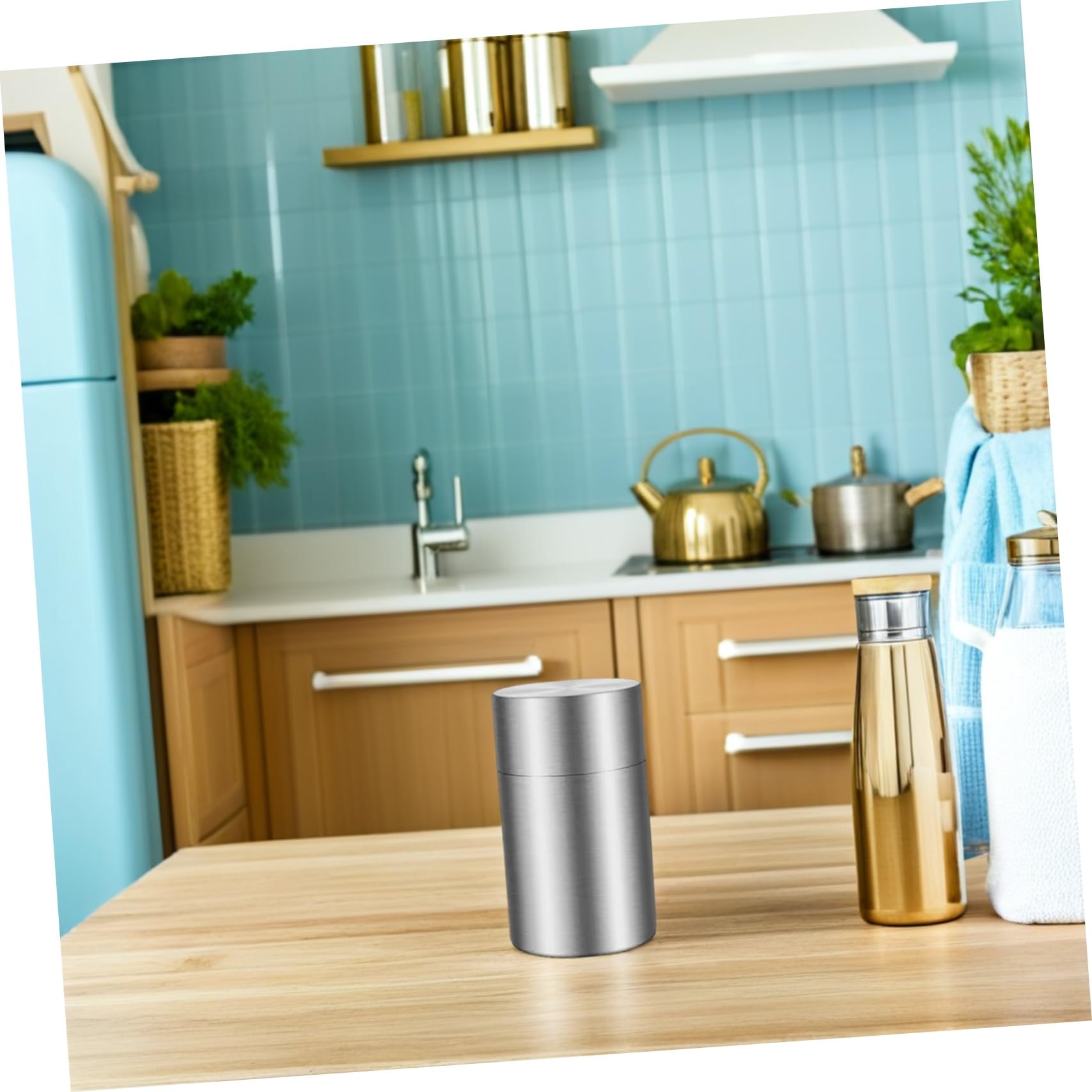 ABOOFAN 2 Pezzi Barattolo in Acciaio con Ermetico Contenitore Stoccaggio Ermetico per Tè Spezie e Alimenti Secchi Design e Facile da Conservazione Prolungata