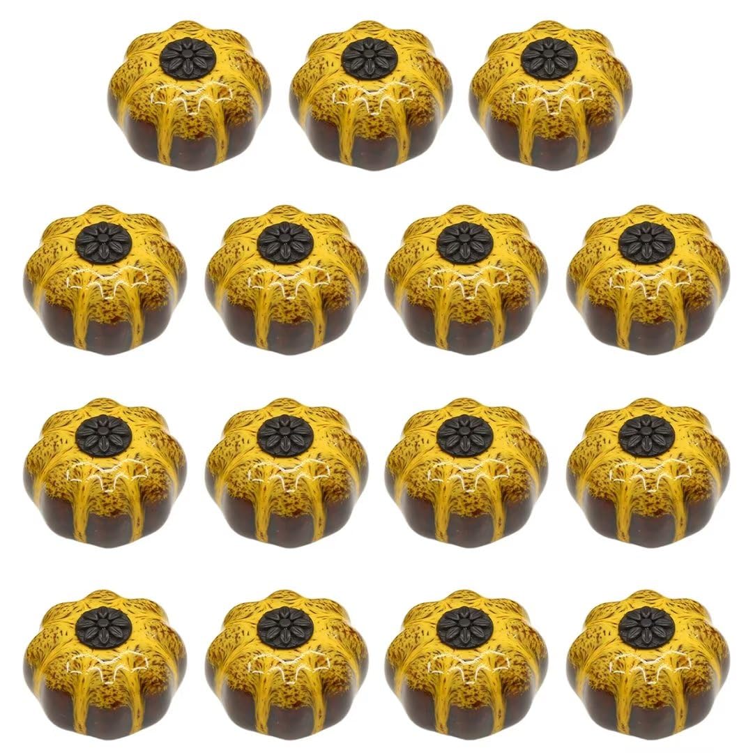 Set di 15 maniglie vintage per credenze da cucina, cassetti, pomelli in ceramica per armadietti, porte, cassettiere, cassetti, pomelli in ceramica, decorazione per comò, guardaroba, armadi, in