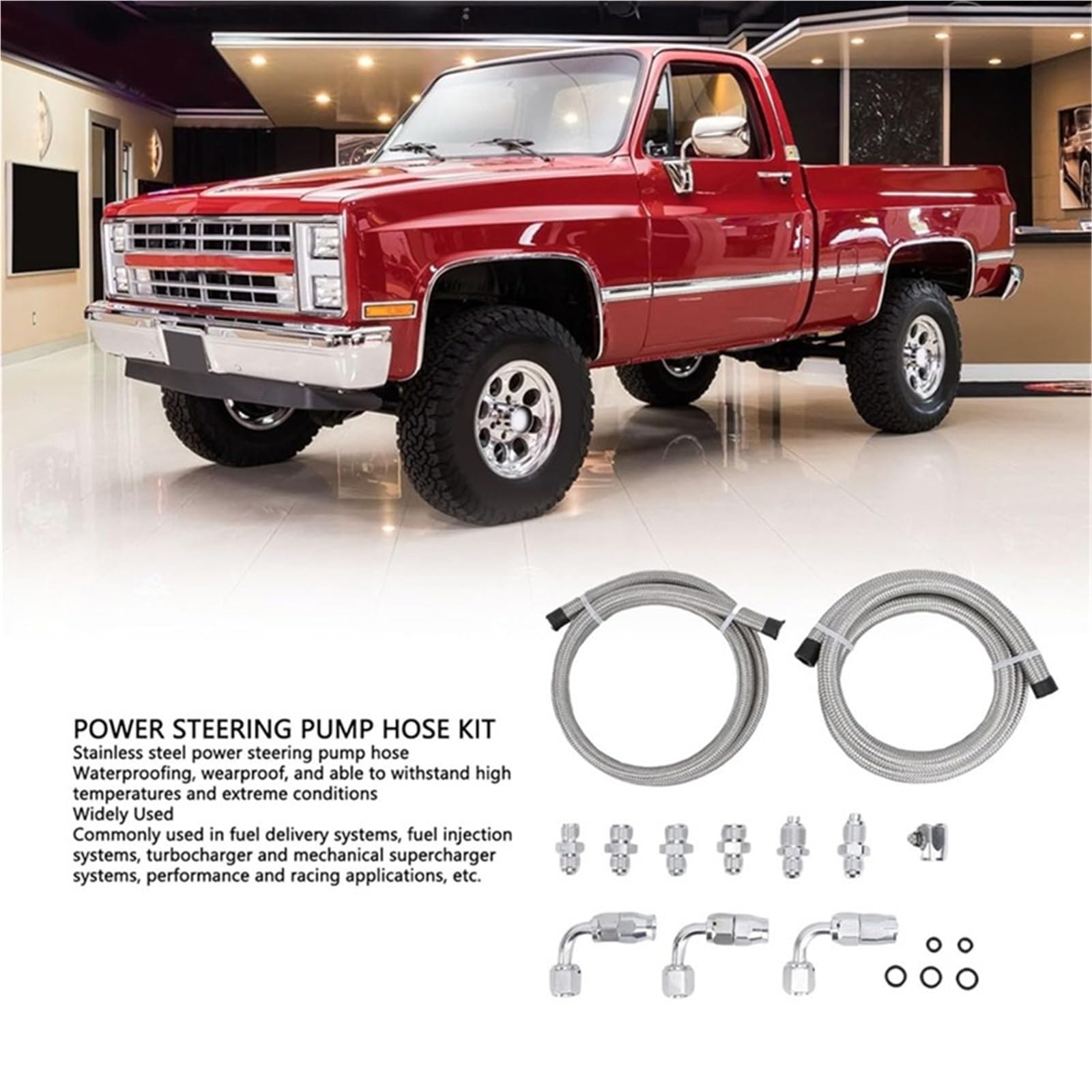 Pompa serwowa Pasuje do Chevy C10 LS Swap łączy pompę GM typ II kompatybilne akcesoria samochodowe zestaw węży wspomagania układu kierowniczego 6AN