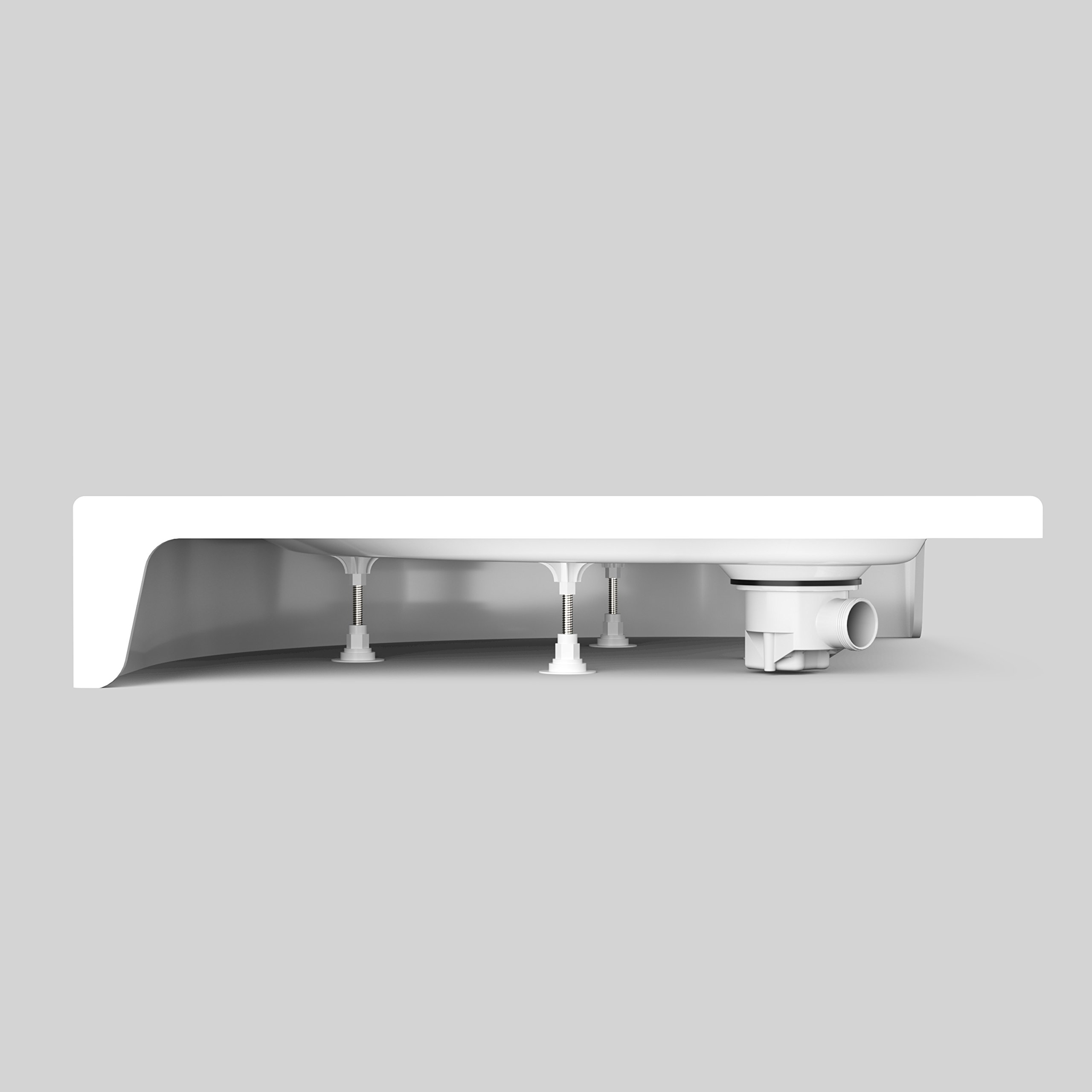 Plato de ducha, círculo cuarto 80 x 80 cm | Nordona® SIMPLEX PLUS | Set completo que incluye sifón Viega Tempoplex | construcción sólida y de gran calidad