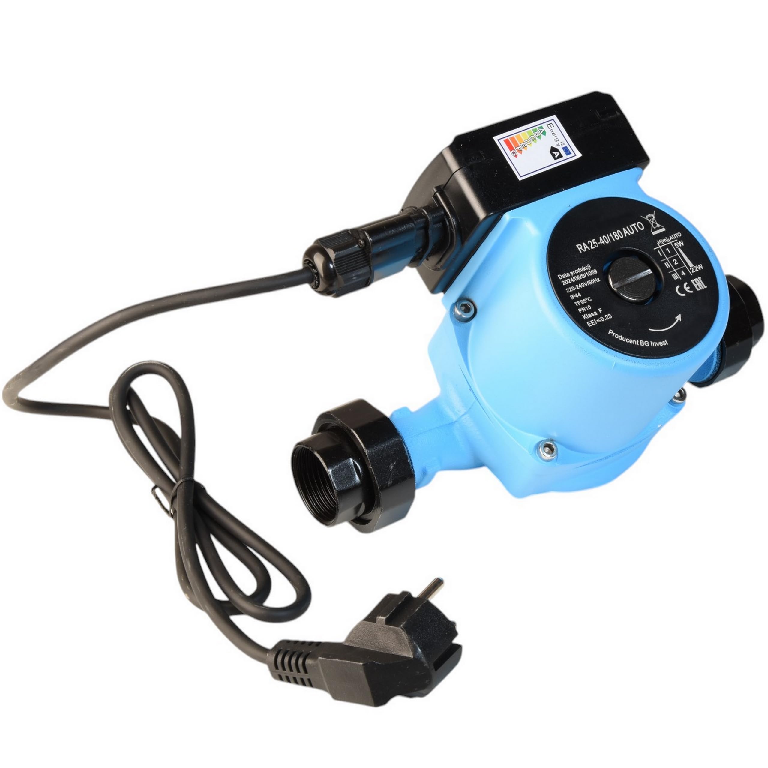 Pompa Obiegowa RA 25-40/180 AUTO do Wody Cyrkulacyjna 3-biegowa (5-22W, 2700 l/h, max. podnoszenie 4m) Tryb Nocny Energooszczędna CO C.O.