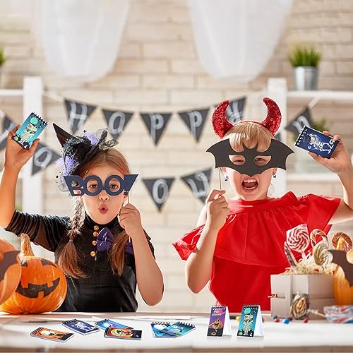 Miniatura 5 de 24 piezas de mini bloc de notas en espiral de Halloween, cuadernos de recuerdos de fiesta, 8 diseños de arañas fantasmas, calabaza, cuaderno en