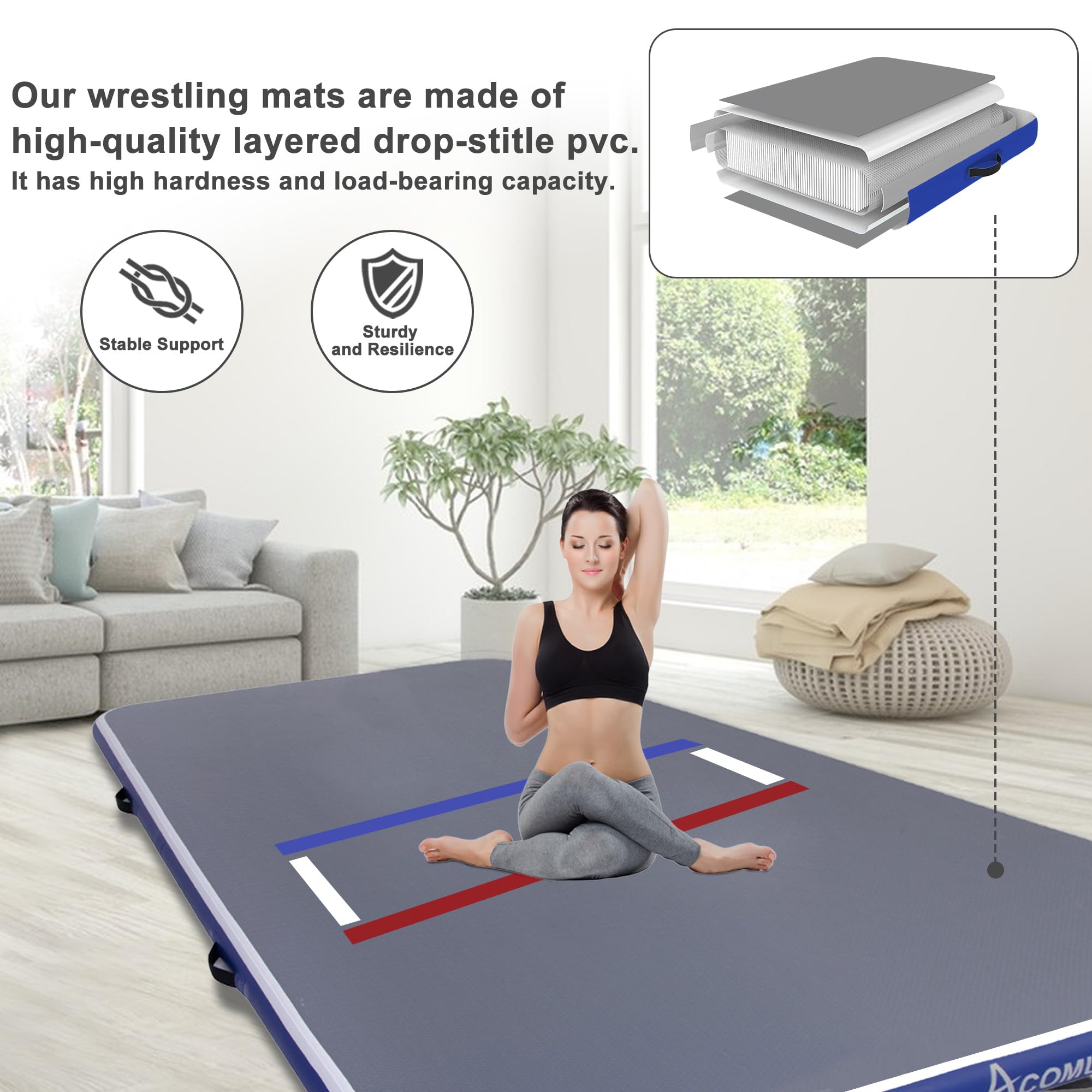 Amazon.com : ACOMUZI Inflatable Wrestling Mat 13FT/10FT/5FT