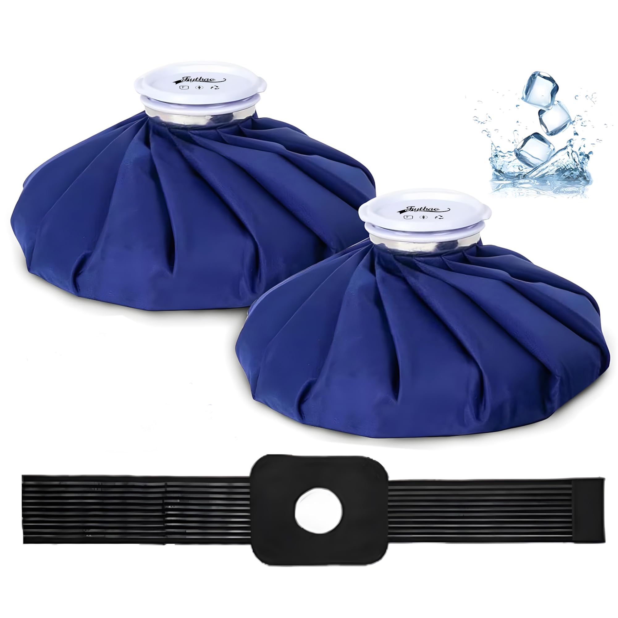 Ice Pack, Ice Bags for Injuries Reusable with Support Wrap, 11" Ice Bags Hot Water Bag for Hot &amp; Cold Therapy and Pain Relief, No-Leak Elastic Breathable Ice Bag, Size 11", Blue