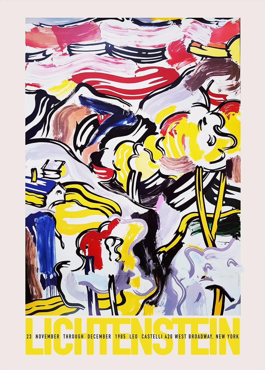 Orjdjz Wxkbl Roy Lichtenstein Comic Book Style Poster Landscape Canvas Painting Pop Wall Art Roy Lichtenstein Prints for Home Picture Decor 40x55cm Frameless