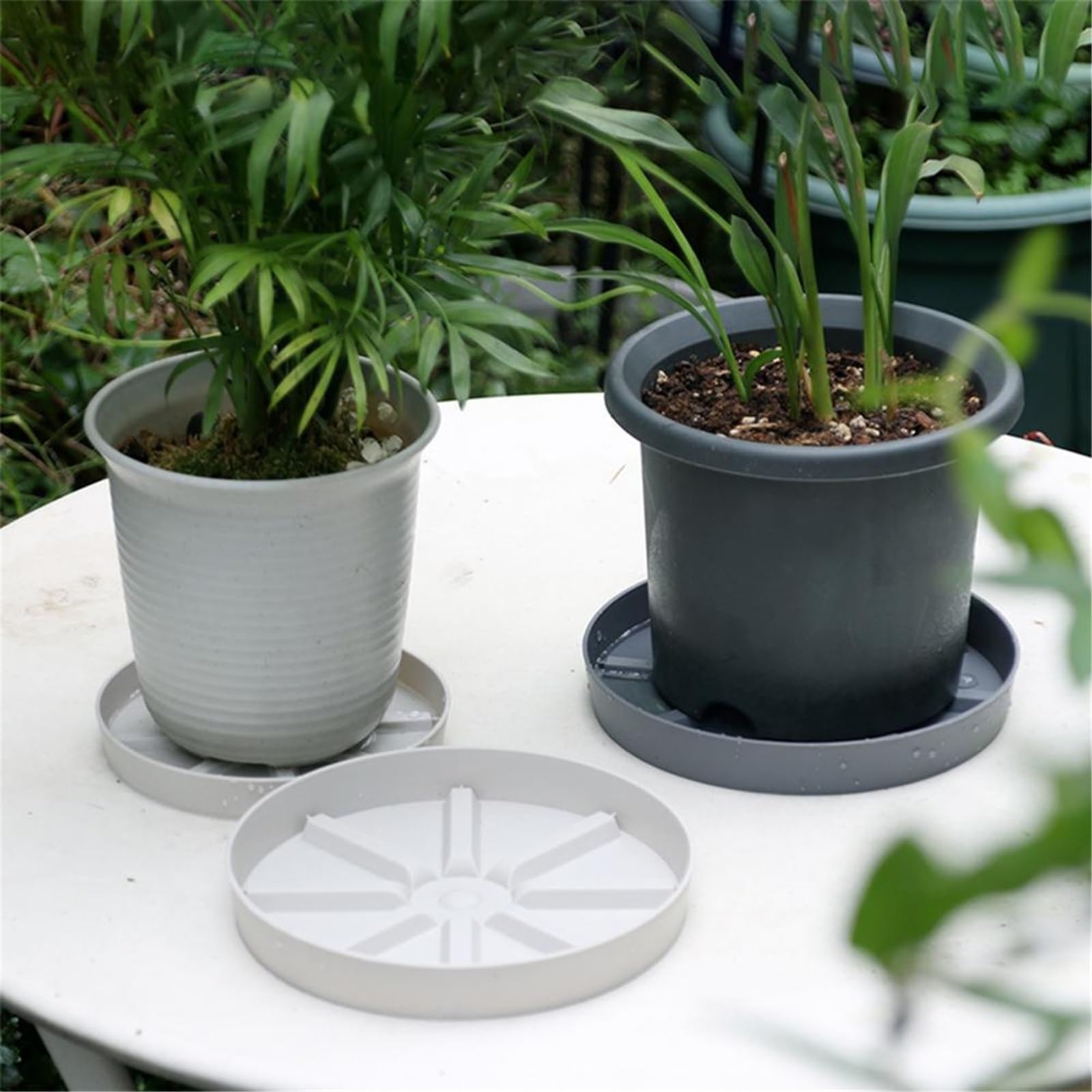 Sottovaso per portici, con scanalature concave, convesse, per casa, giardinaggio, piante da interno