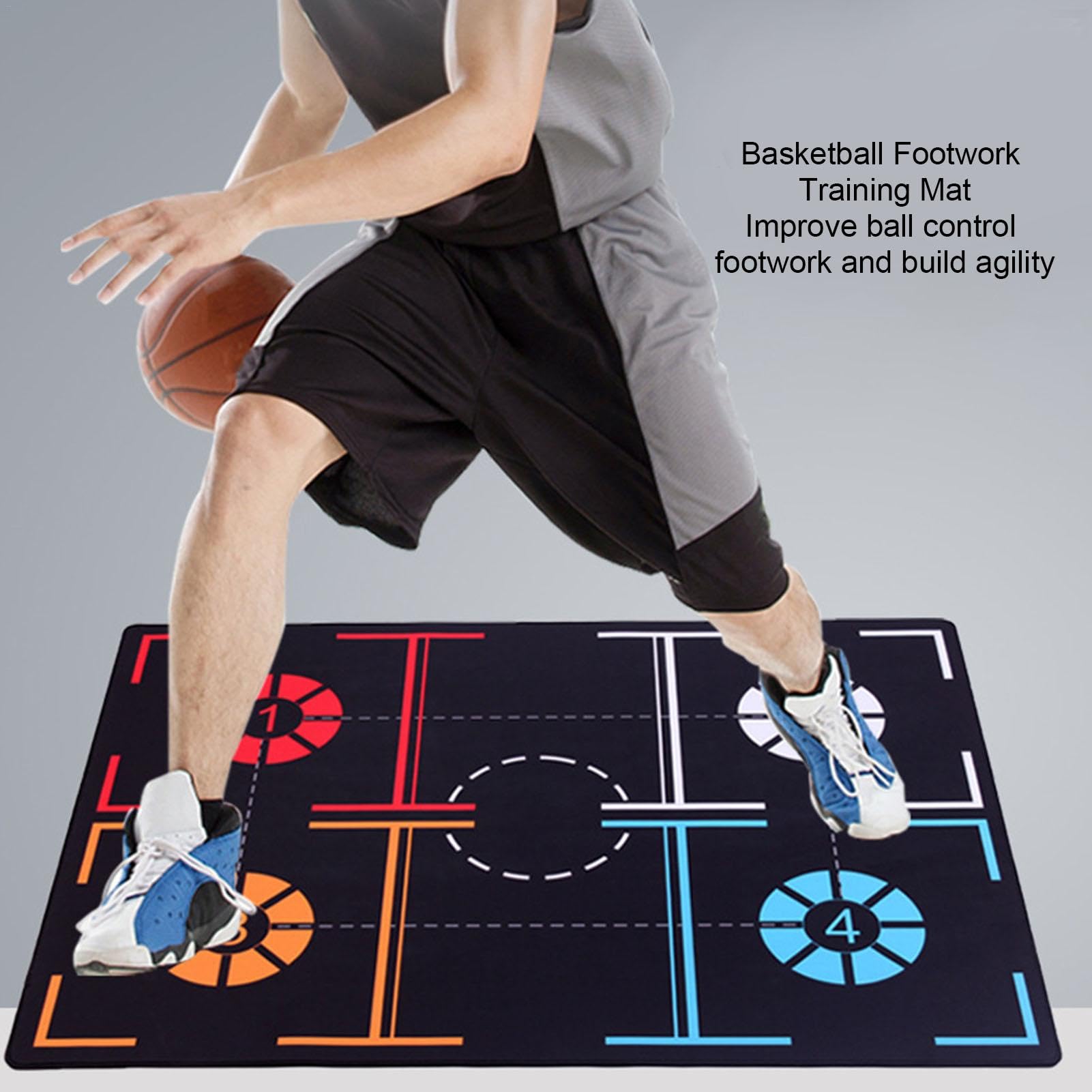 Voetbaltrainingsmat, voetbalvoetstaptrainingsmat, duurzame antislip opvouwbare kinderen volwassenen dribbeltrainingsmat voetbaltraining, trainingstempo balcontrole spelersuitrusting 50 * 80cm B