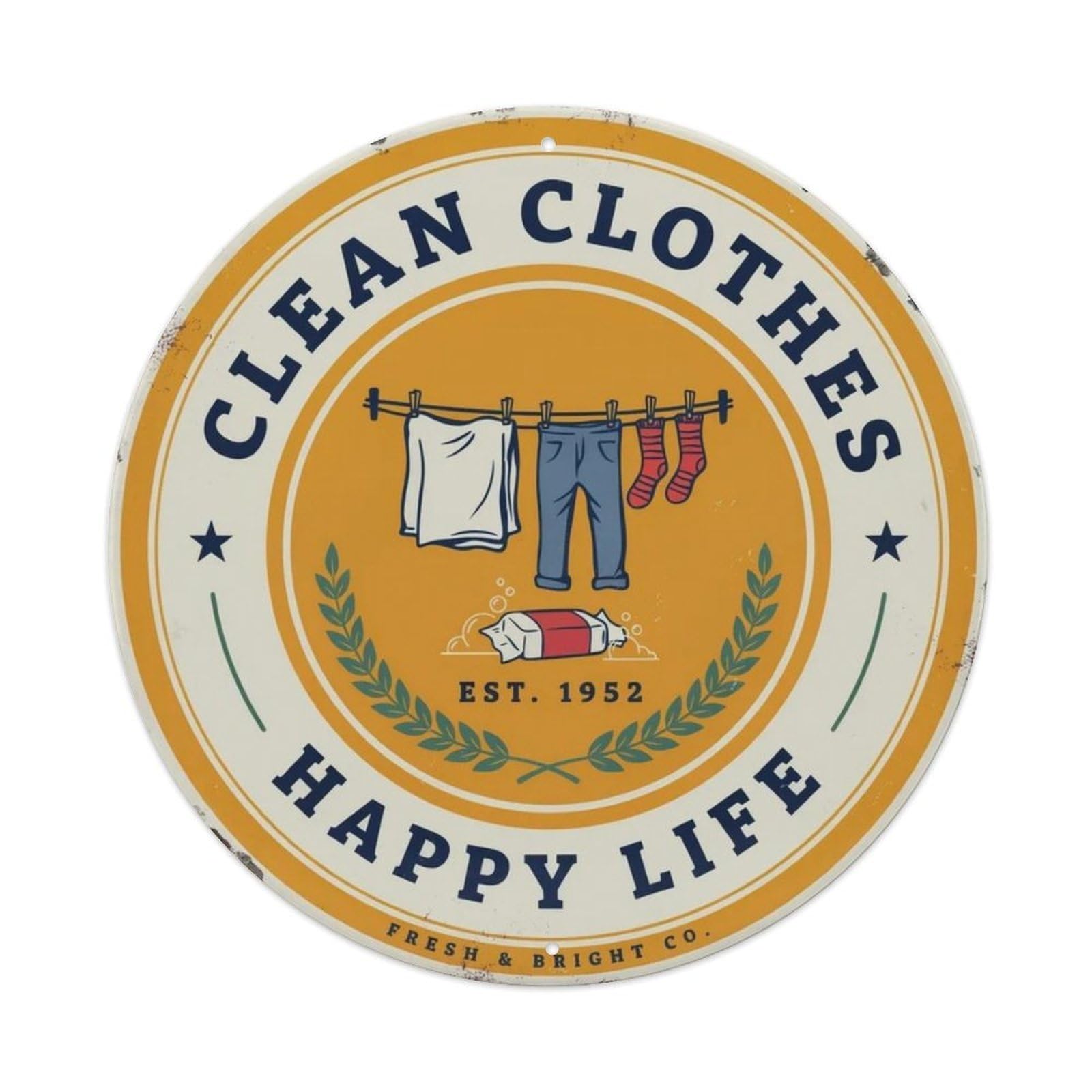 Clean Clothes Retro Laundry Metal Tin Sign Plaque
