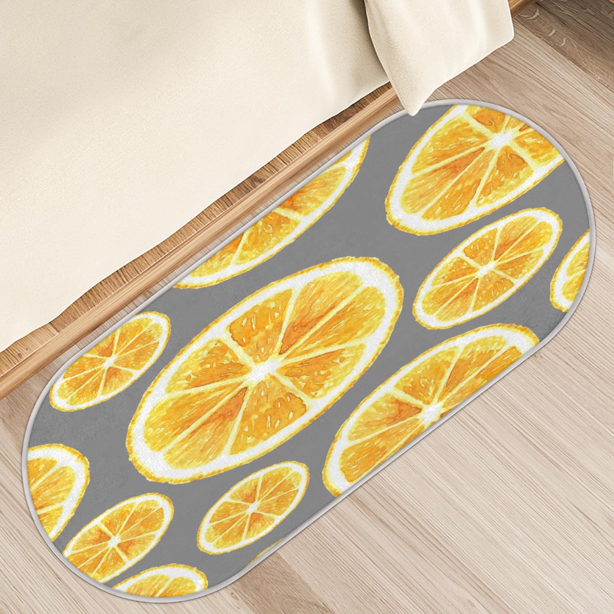 TropicalLife Pomarańczowy owocowy wzór dywanik mata 50 x 120 cm, pomarańczowe długie włosy pogrubione dywaniki do pokoju kuchni domu łazienki wewnątrz antypoślizgowa mata podłogowa dywaniki