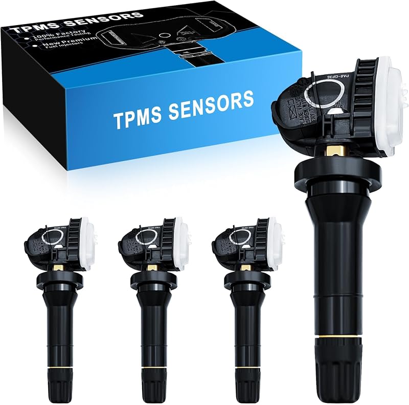 F2GZ-1A189-A TPMS Sensor Fit for:-Ford Edge 2015-2024 F150 2015-2020 for:-Mustang 2015-2023 Explorer Fusion for:-Lincoln Continental MKZ,Tire Pressure Monitoring F2GT-1A180-AB Black 4 Pack