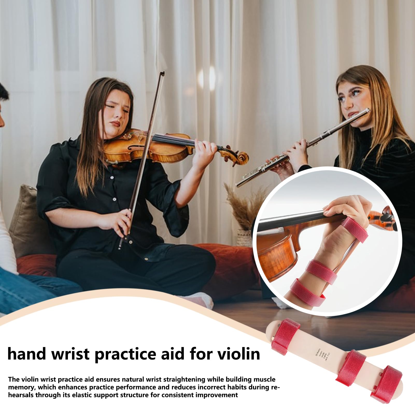Aide à l'entraînement du poignet pour violon – Assistant de pratique du poignet | Correcteur d'apprentissage de violon réglable, pour, étudiants, violoniste, leçon de musique, jeu à la maison