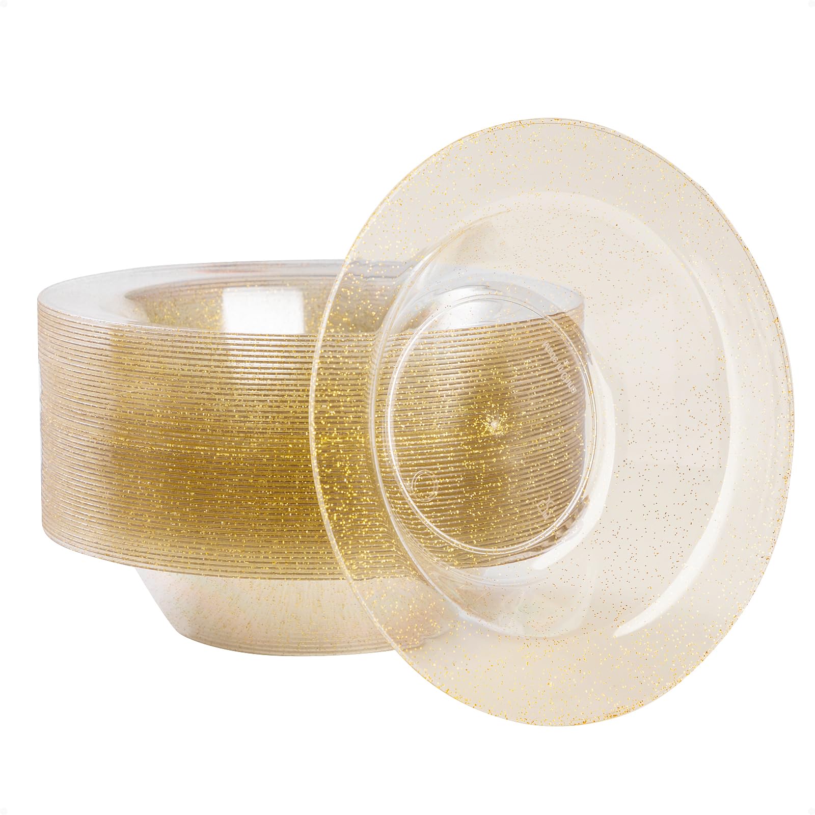 Goodluck Gold Rim Plastic Bowls - 25 Pack -18 Goodluck Gold Rim Plastic Bowls - 25 Pack -18