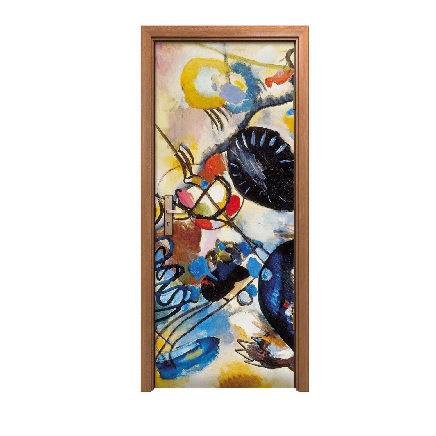 Autocollant de porte 80x200cm décoratif avec motif tâche noire mural