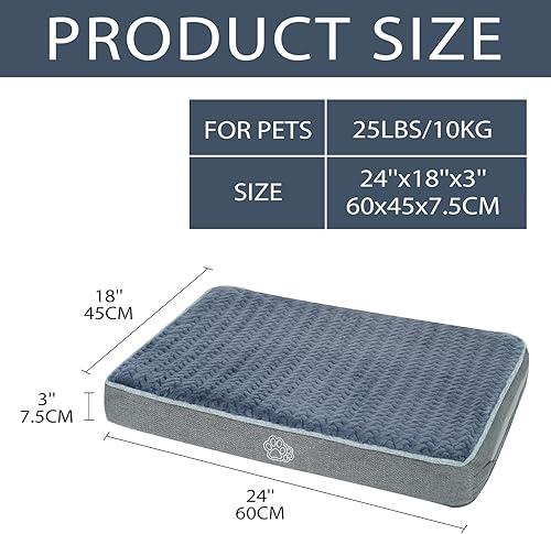 Miniatura 2 de EMPSIGN Almohadilla de cama para perros de felpa para perros pequeños, colchón reversible para mascotas con funda extraíble lavable, adecuada para