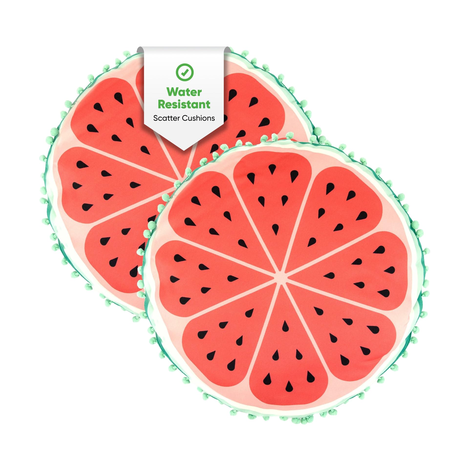 Gardenwize Watermelon - Pack Of 2 Outdoor Scatter Cushions, Garden Furniture Cushions - Covers & Pillows (Watermelon)