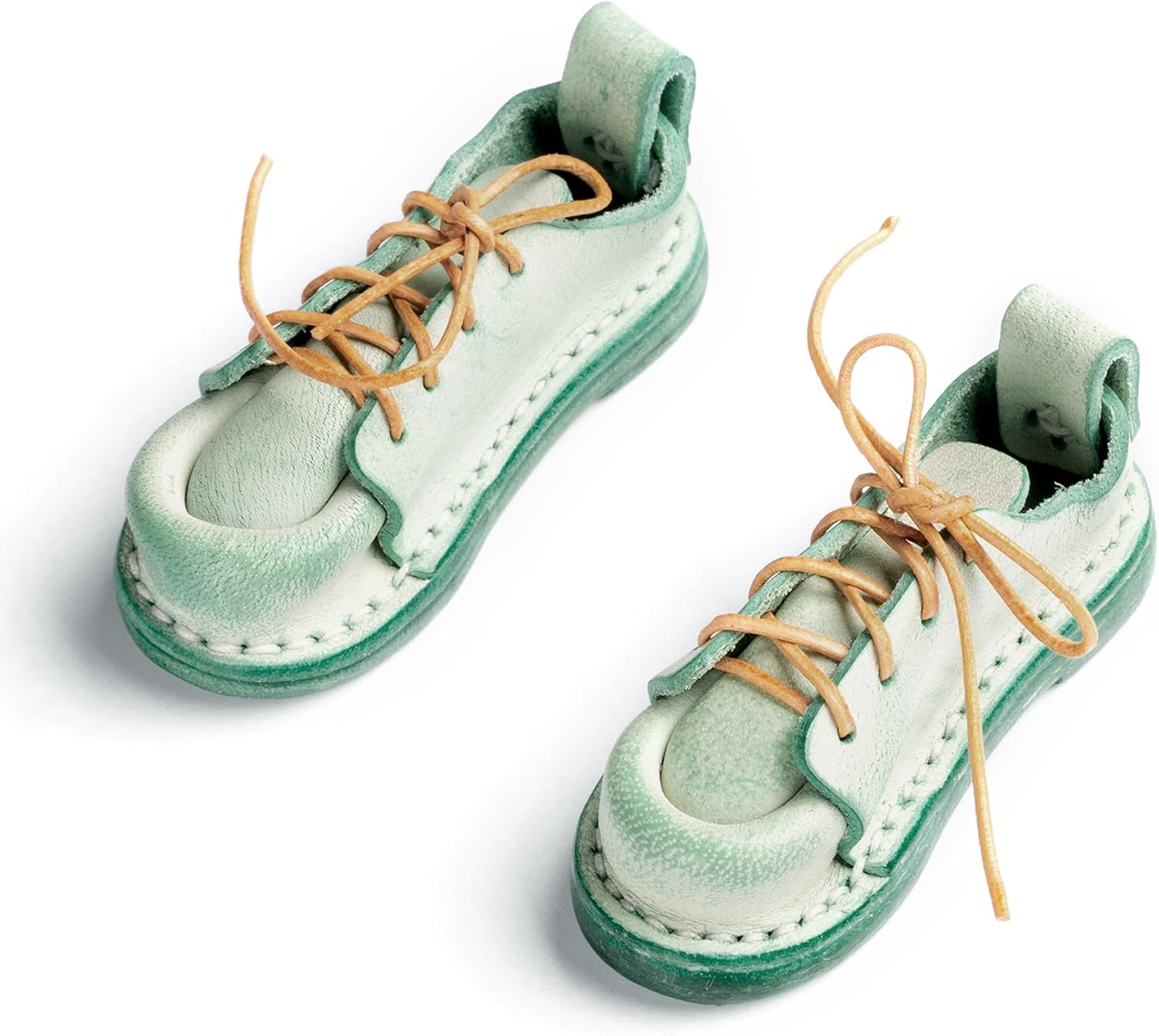 Handmade Genuine Leather Doll shoes Backpack Charms Cute Car Accessories-Funny Desk Decor Keychain Clothing Decoration Valentines, Christmas,Birthday Personalized Gifts for Women(Blue)