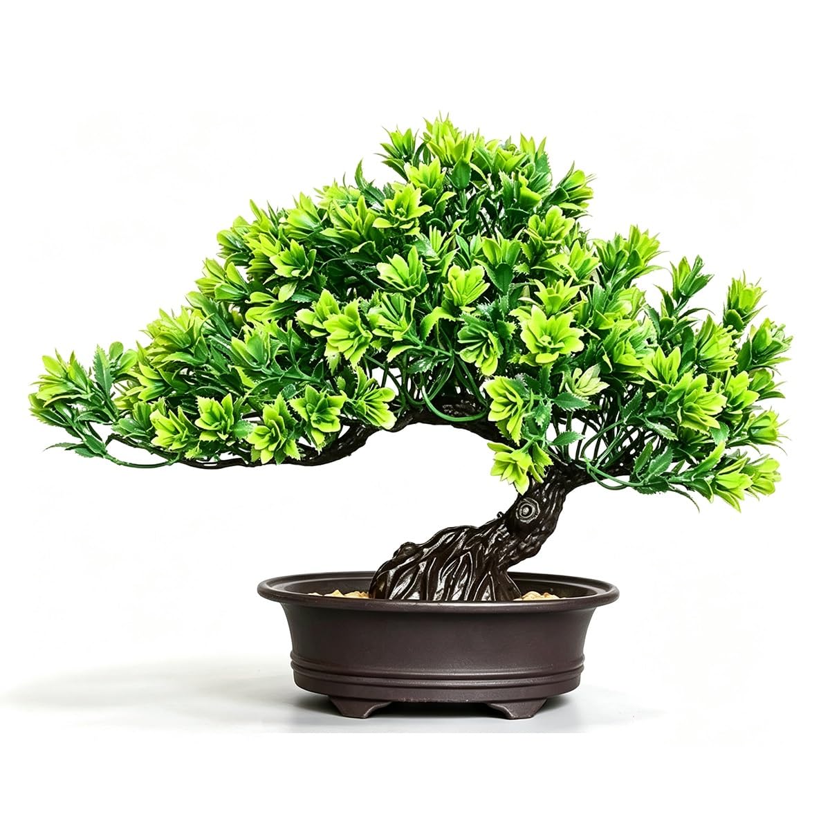 Fausse Plante Bonsaï avec Pot, Plantes Décoratives, Faux Arbre sans Eau | Arbres topiaires artificiels, fausse plante bonsaï, fausse plante for entrée, chambre à coucher, Table à thé(Grass Green)