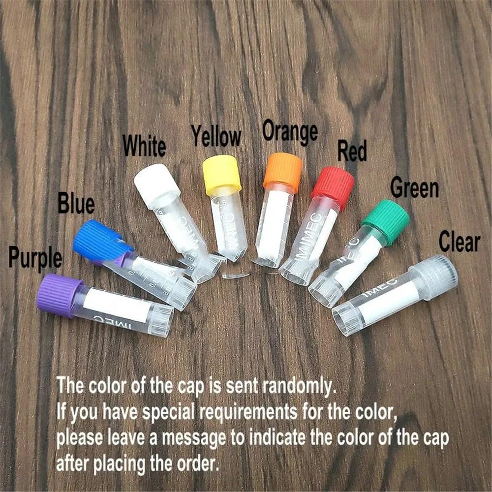 Verrerie et matériel de laboratoire Tubes cryogéniques gradués en plastique de laboratoire de 1,8 ml avec joint en silicone, 100/200/300/500/1000 pièces(1000pcs)