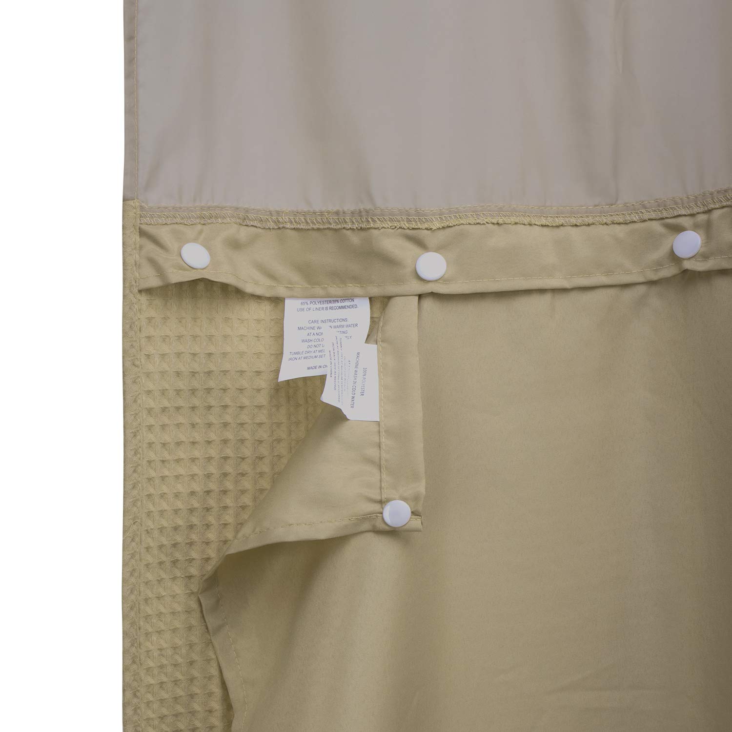 Fabric Snap-in Liner 70" W x 54" H - Hotel Style Removable Replacement Inner Liner, Machine Washable & Water Repellent - Linen, 70x54