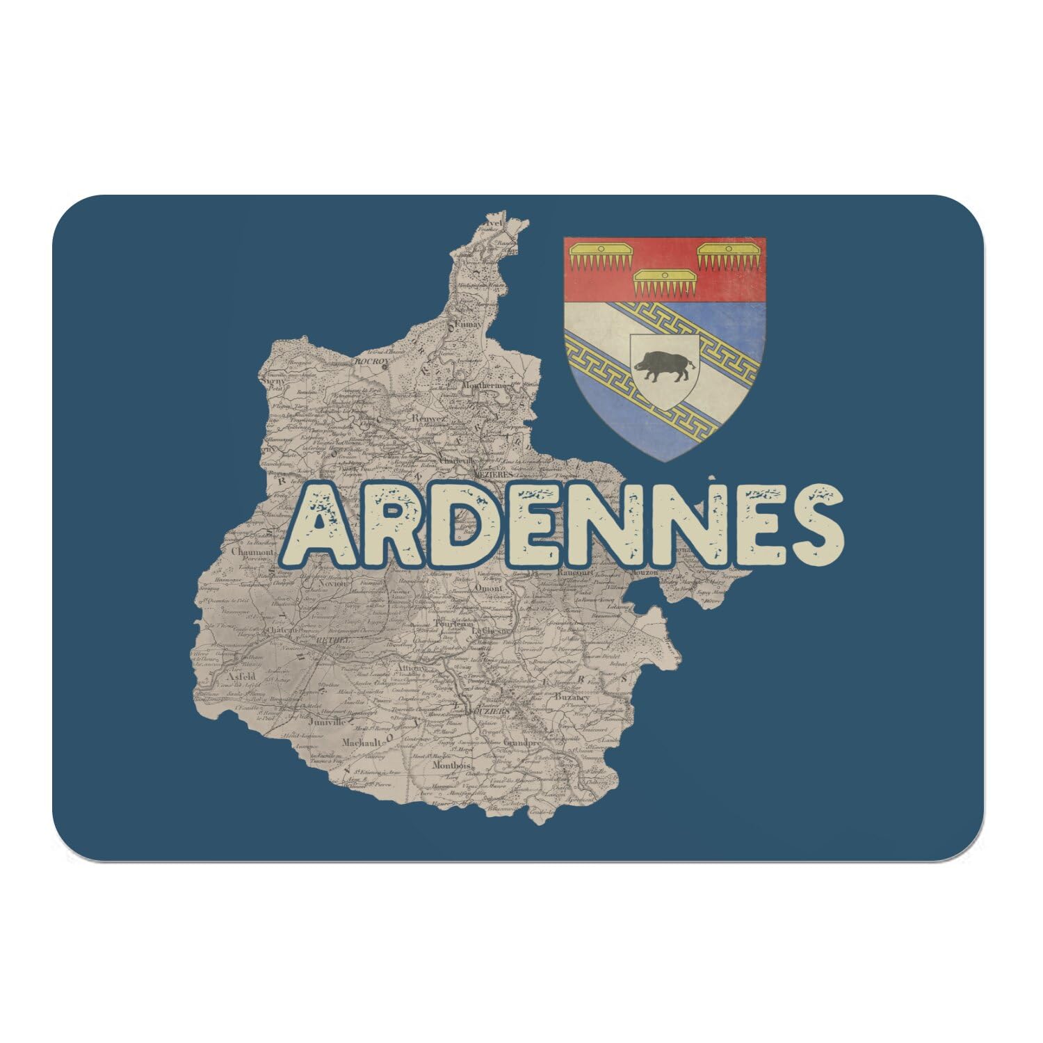 Sets de table Ardennes carte ancienne en liège idée cadeau originale lot de 4