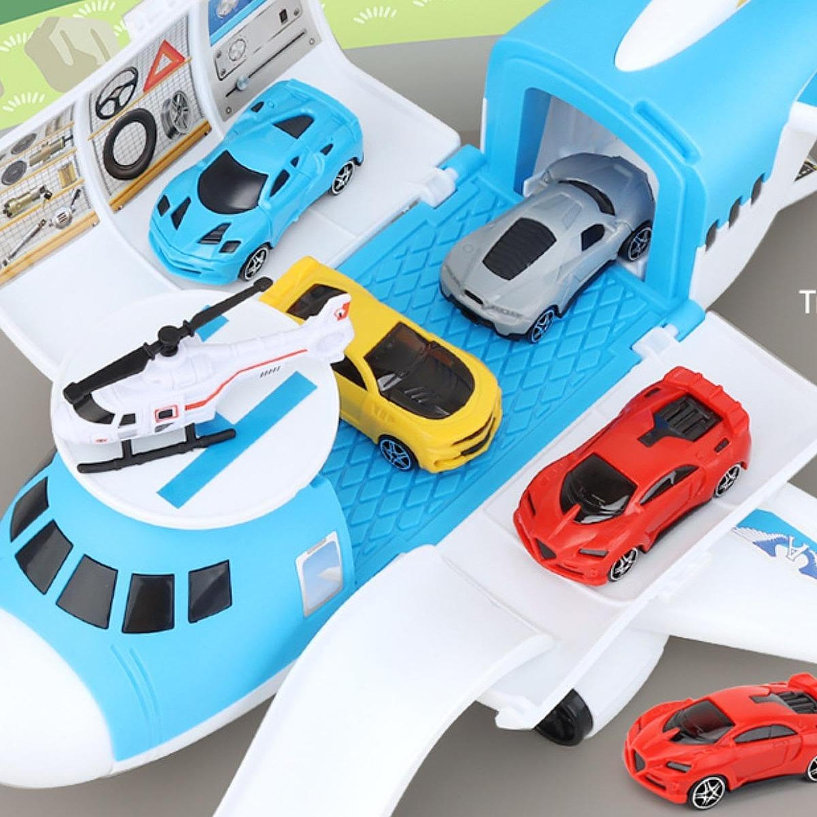 Milageto Juego de Juego de Coche de avión de Transporte de Carga, Juego de Coche de avión de Transporte, Juguete de avión de Transporte, Juguete de avión para