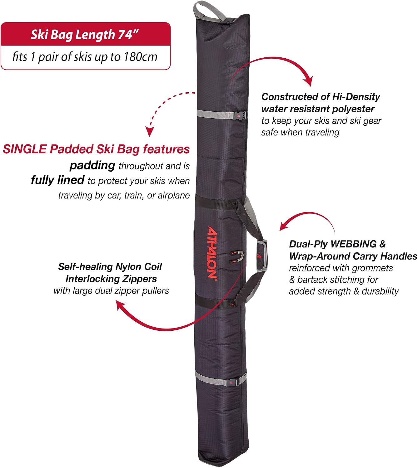 Athalon Single Ski Bag Padded