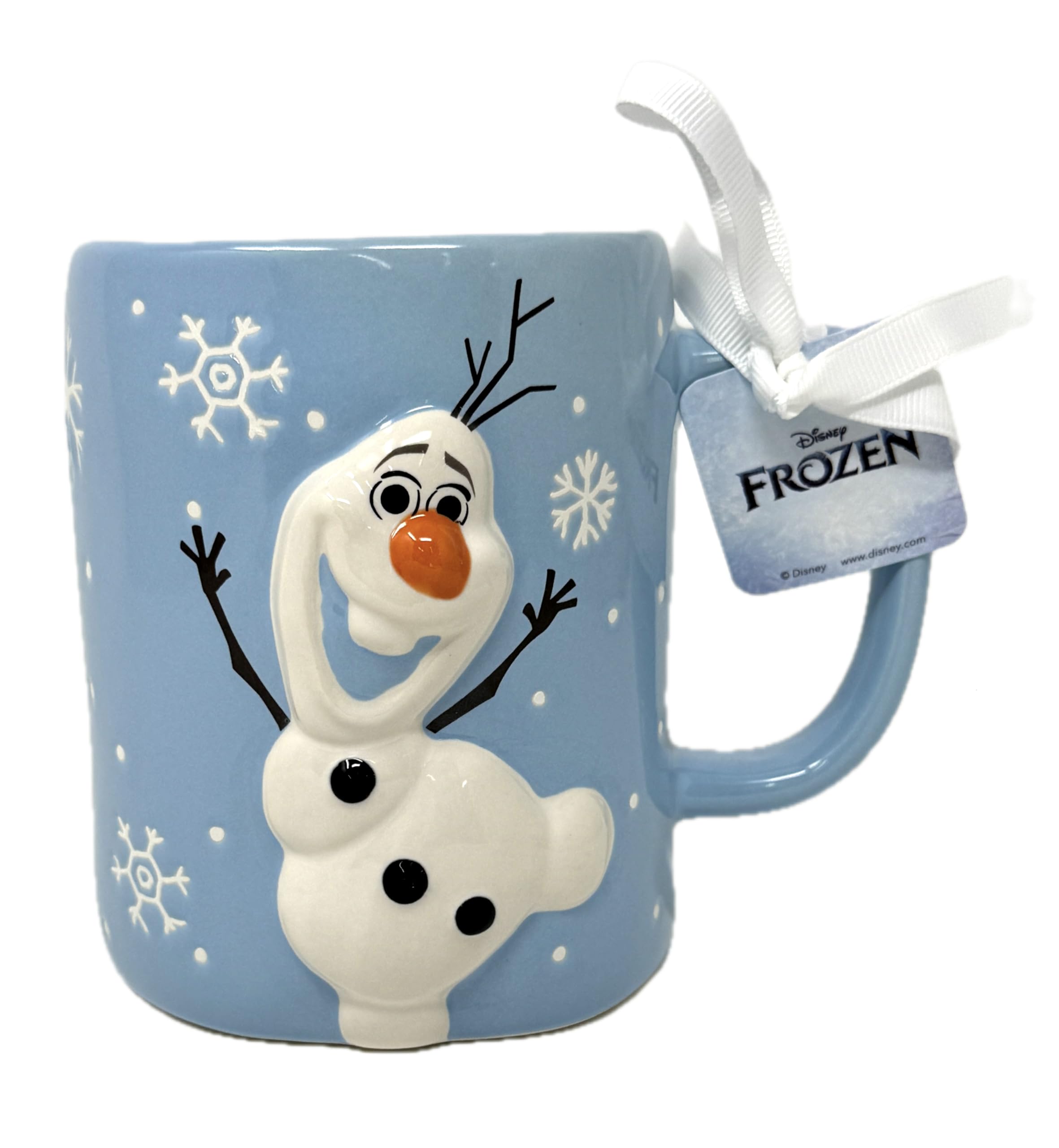 Rae Dunn by Magenta Coffee Mug - Frozen, Anna, Elsa, Olaf (Olaf (Blue with Snowflakes))