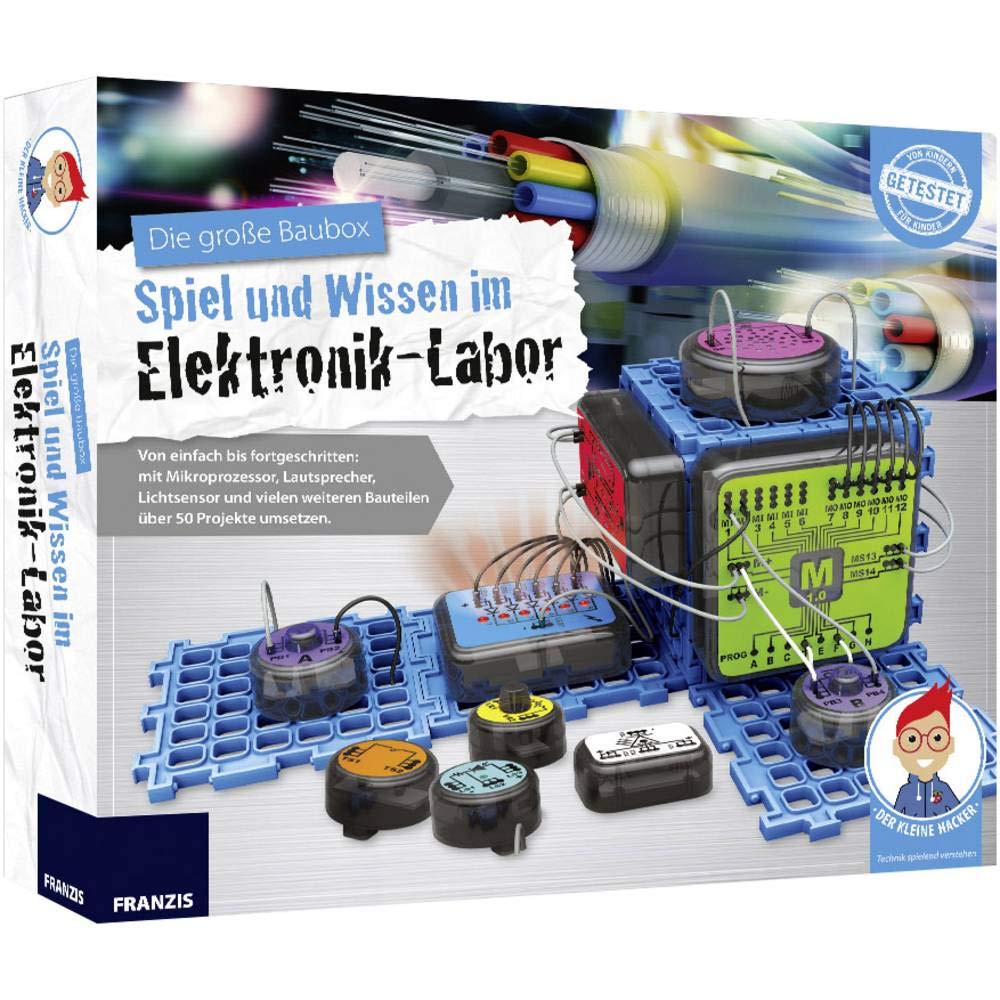 FRANZIS young Explorer Die große Baubox: Spiel und Wissen im Elektronik-Labor | Ab 8 Jahren