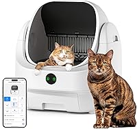 Ellenpent Open-Top Self-Cleaning Litter Box: Automatic Odor Control, App Monitoring, Safety Sensors & 10-Day Waste Capacity