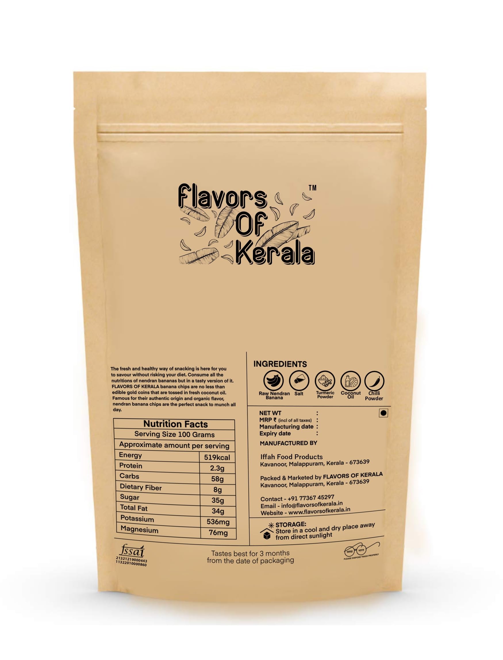 FLAVORS OF KERALA (FOK) | Premium Spicy Banana Chips Wafers In Coconut Oil | Fresh,Thin, Crispy, Namkeen Snack (1200 GM) | - Image 7 thumbnail