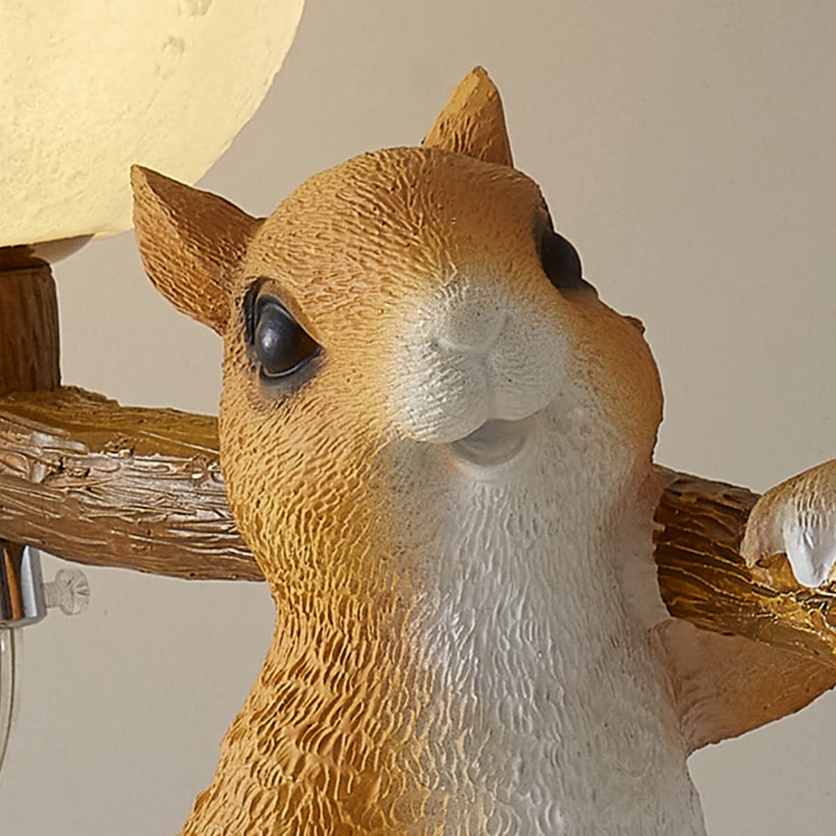 Lampa stołowa Wiewiórka, Kreatywne lampki nocne do pokoju dziecięcego, Lampka nocna LED dla dzieci, Abażur z nadrukiem 3D w kształcie księżyca, Do gabinetu i dekoracji salonu